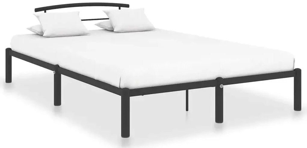 Czarne metalowe łóżko w stylu loftowym 140x200 cm B4-D25