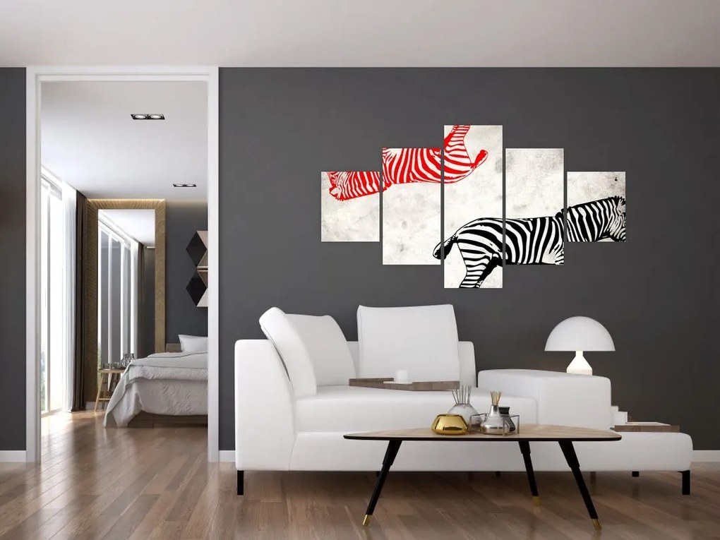 Obraz - Zebry (125x70 cm)