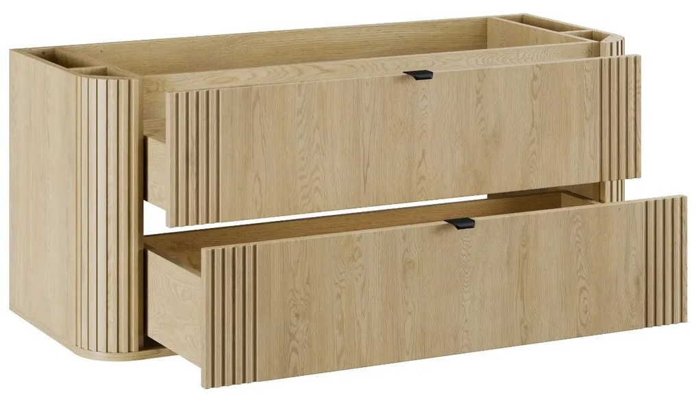 Szafka pod umywalkę OVALIA CREMONA 2S 120cm dąb cremona z umywalką wpuszczaną PURE COMAD