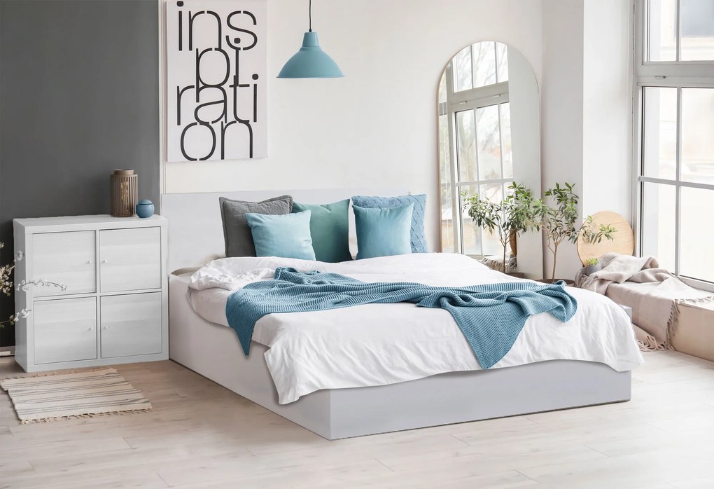 Łóżko SOFIA 180 x 200 cm, białe Stelaż: Ze stelażem listwowym rolowanym, Materac: Materac Sommera 18 cm
