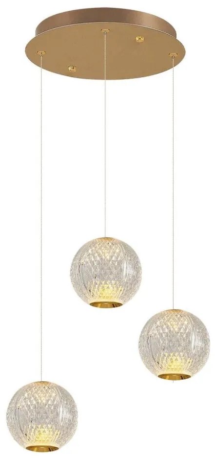 Żyrandol LED na lince CREMONA 3xLED/5W/230V 3000K złoty