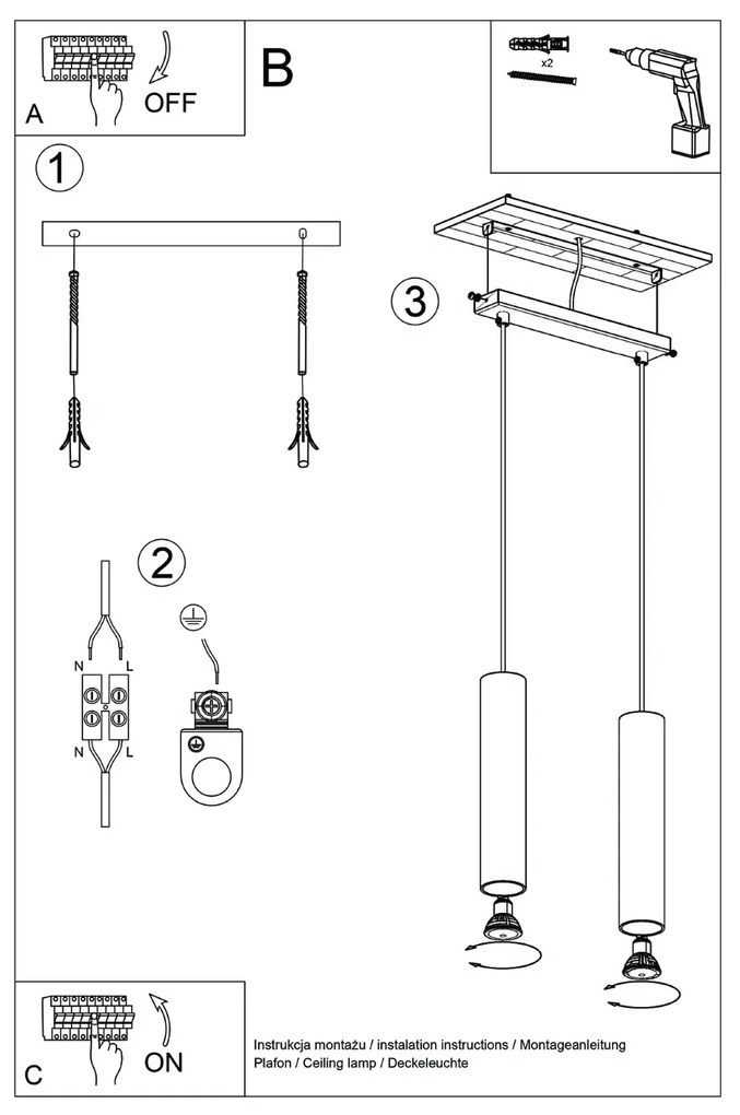Lampa wisząca LAGOS 2 zielona oliwka SOLLUX LIGHTING