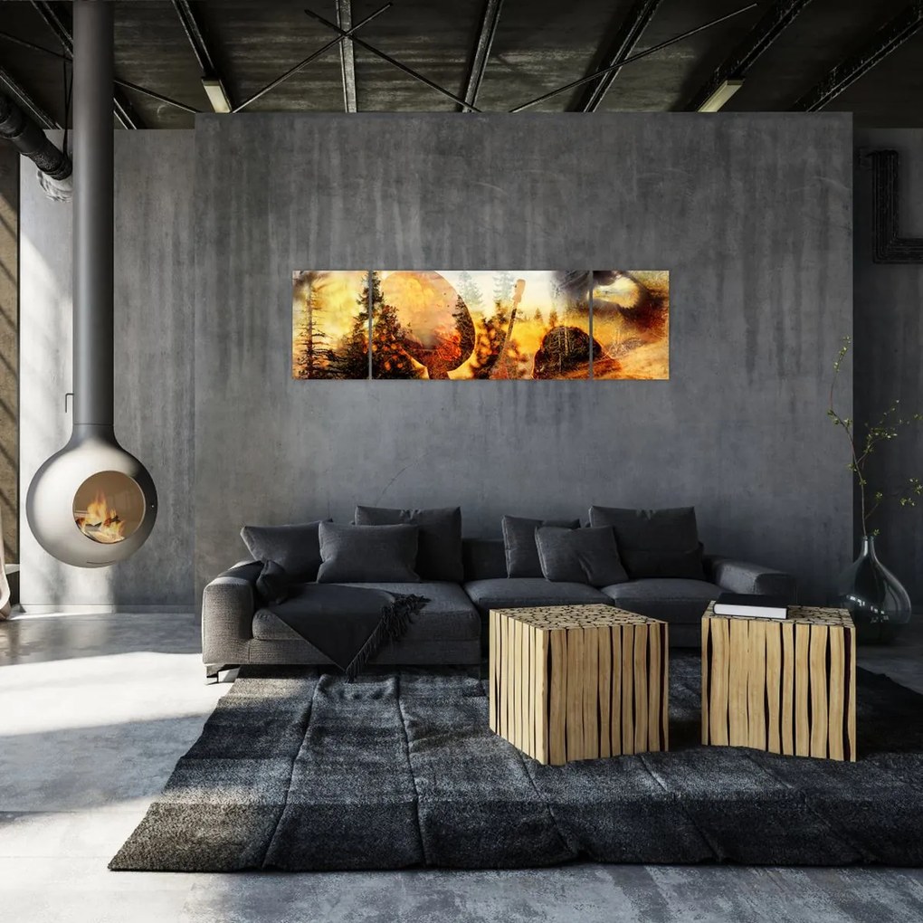 Obraz - Motyw szamana (170x50 cm)