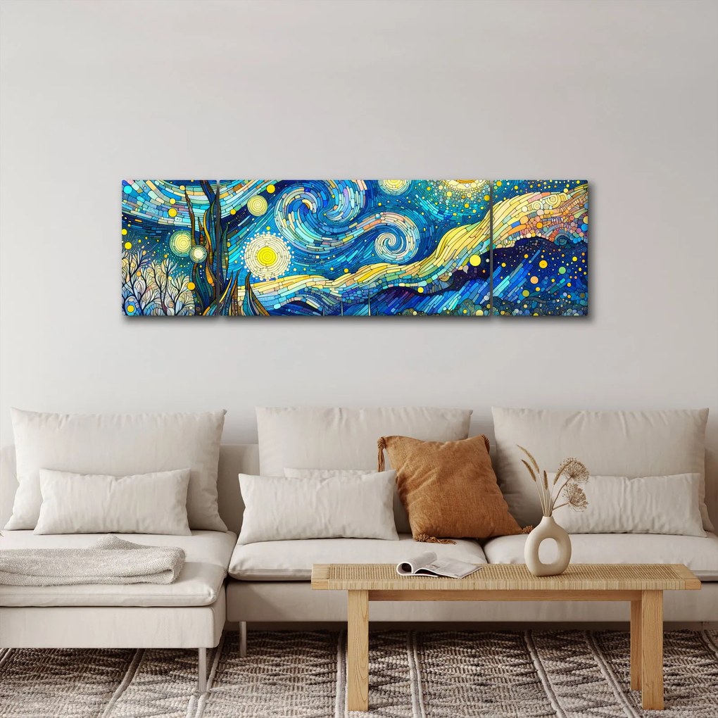 Obraz – Mozaika gwiaździstej nocy (170x50 cm)