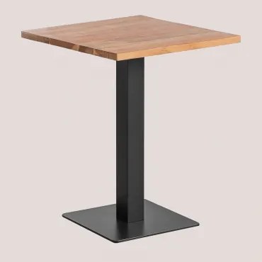 Kwadratowy Stolik Barowy Z Drewna Akacjowego Ristretto Czarny & ↔︎ 60 Cm - Sklum