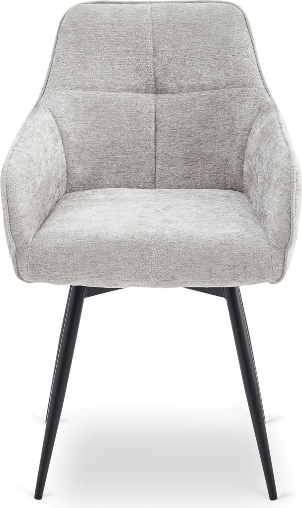 Krzesło Tapicerowane Obrotowe do Salonu LARISA Szare Nowoczesne