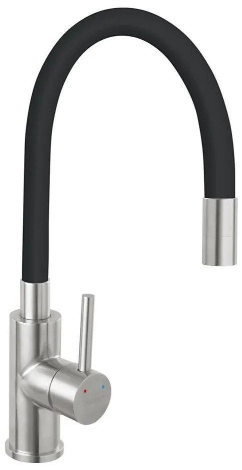 FERRO - Bateria kuchenna z elastycznym uchwytem stal nierdzewna/matowy czarny