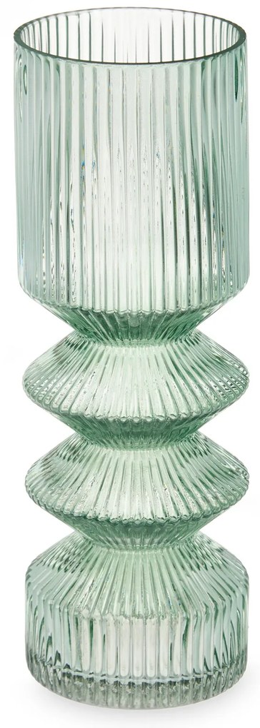 Szklany wazon tuba ryflowane szkło, 8 x 23 cm