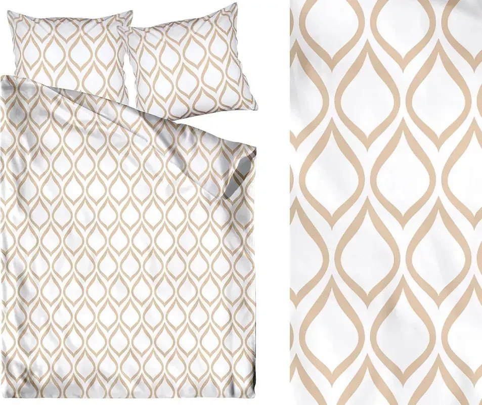 Pościel bawełniana Premium Bielbaw 220x200 Lol beżowa GRENO