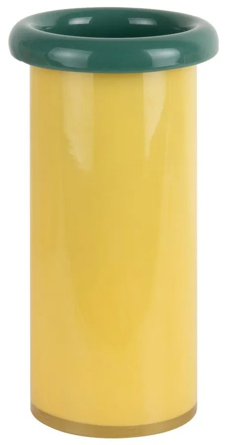 Żółty szklany wazon (wysokość 23,5 cm) Plegado – PT LIVING