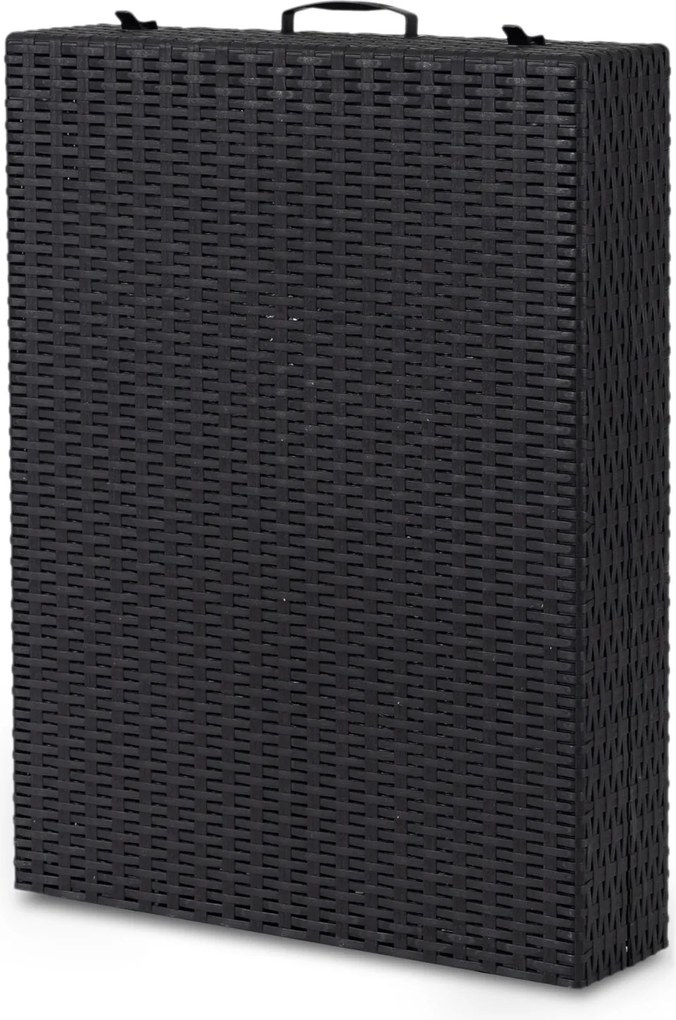 Leżak ogrodowy, składany Montero - regulowane oparcie, czarny