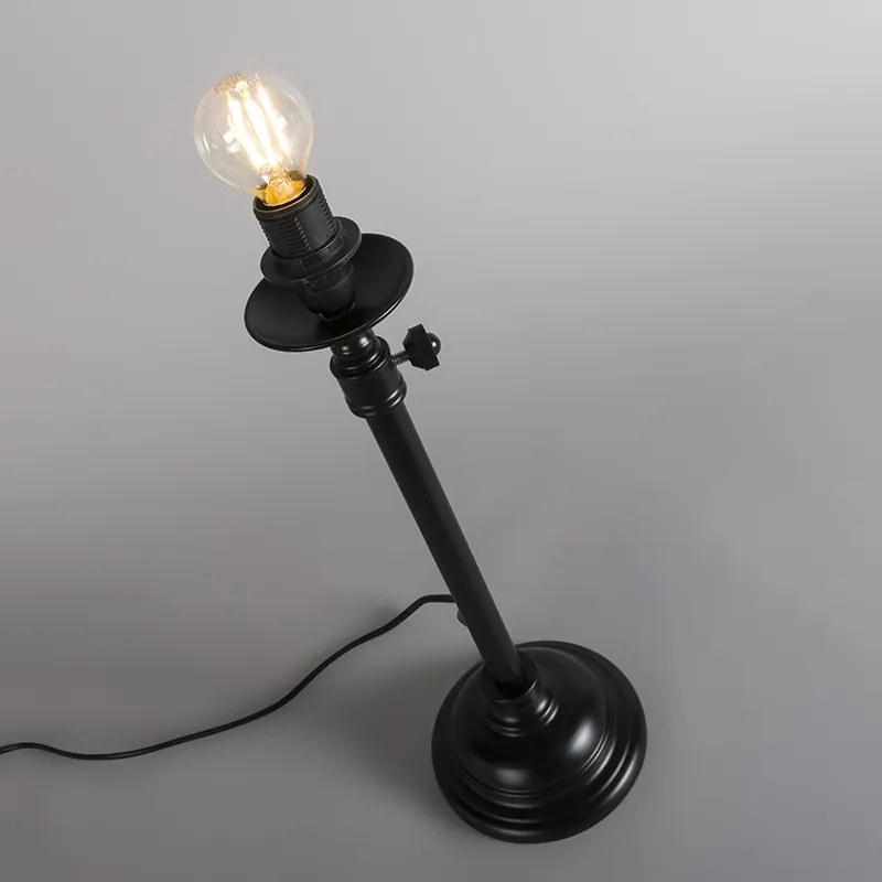 Klasyczna lampa stołowa czarna regulowana bez klosza - Accia Rustykalny / Vintage Oswietlenie wewnetrzne