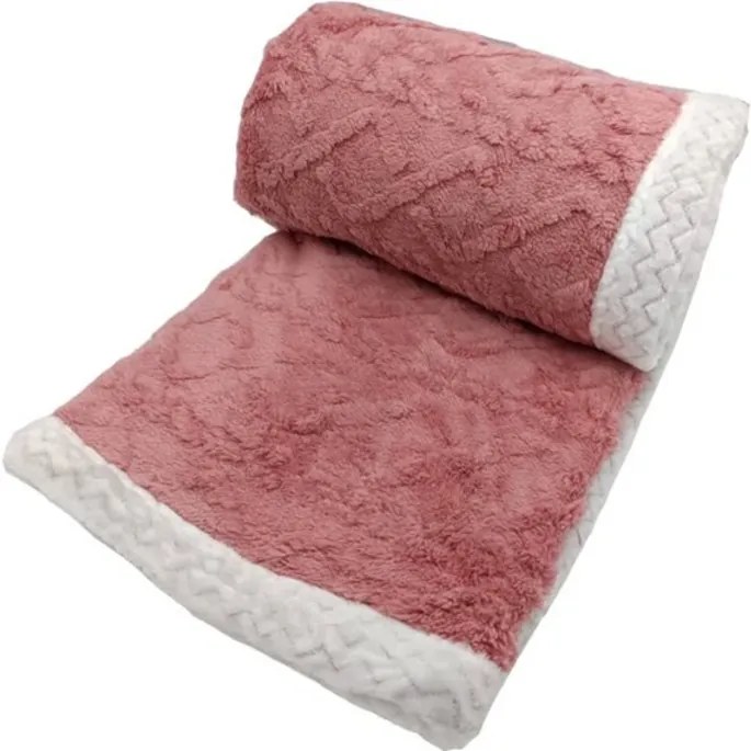 Kocyk z owczej skóry Island różowy, 150 x 200 cm