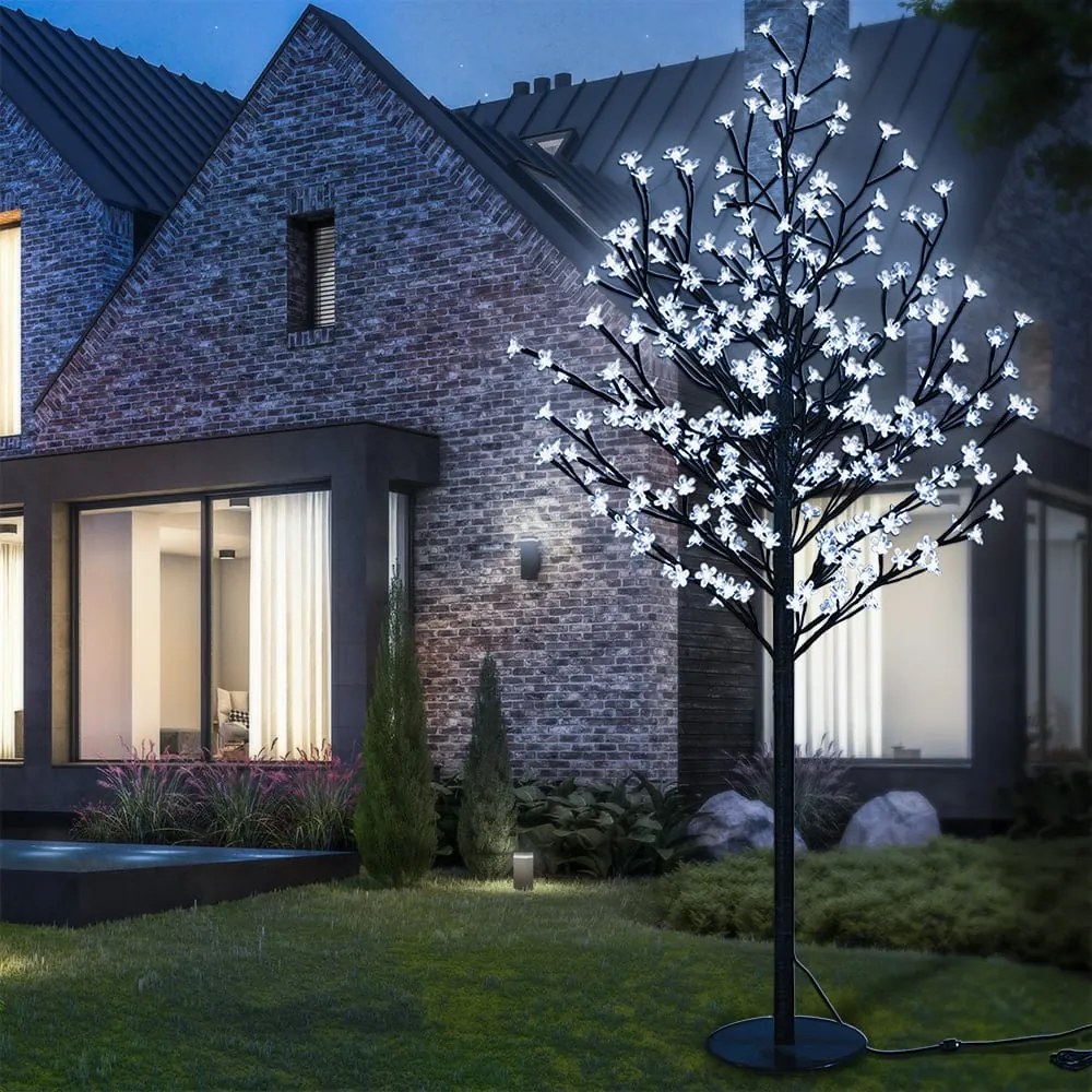 Świecące drzewo CHERRY do wnętrz i na zewnątrz, 180cm, zimna biel Monzana