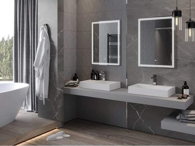 Mexen Taco lustro łazienkowe podświetlane 60 x 80 cm, LED 6000K, antypara - 9805-060-080-611-00