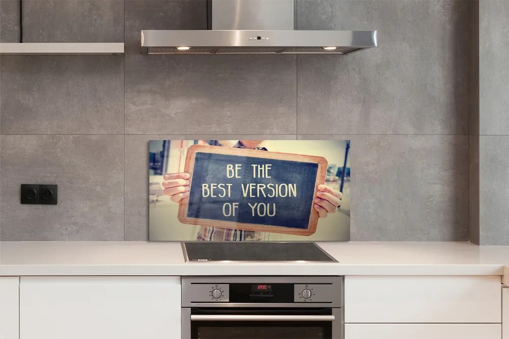 Szklany Panel Drewniana Tabliczka z Napisem