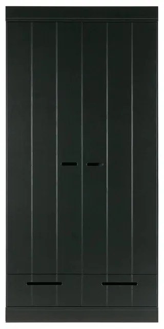 Czarna szafa z konstrukcją z drewna sosnowego WOOOD Connect, szer. 94 cm