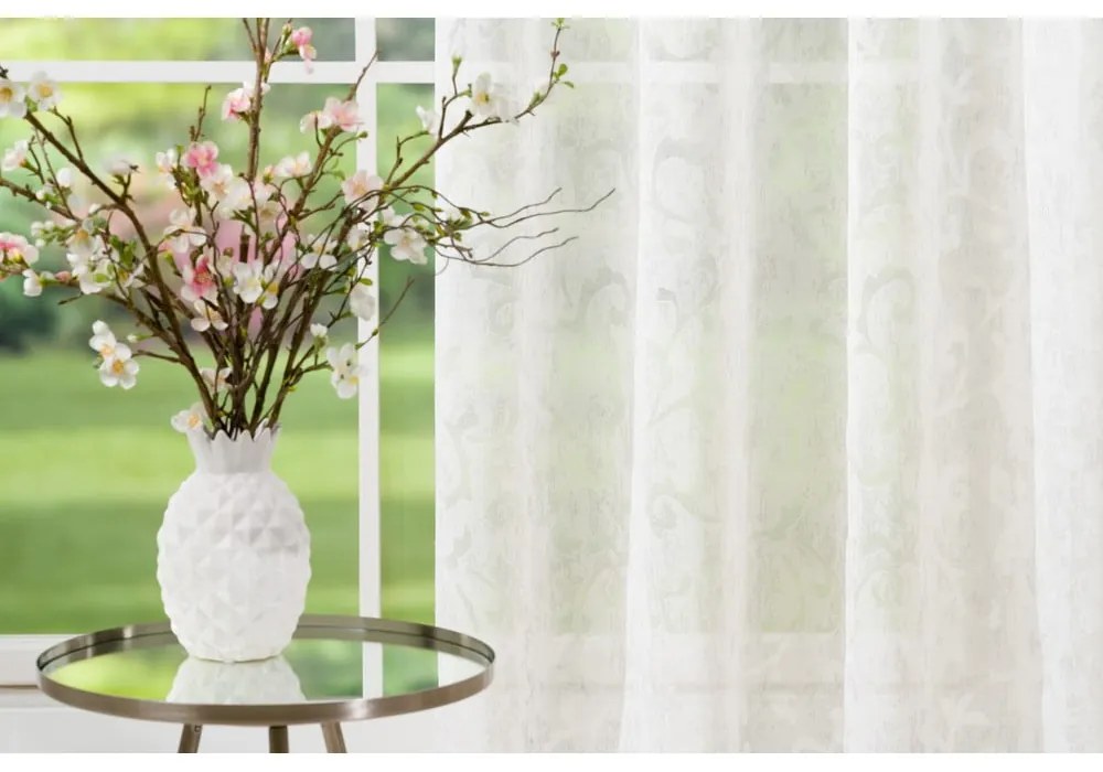 Beżowa firanka 140x260 cm Baroque – Mendola Fabrics