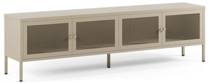 Kremowa metalowa szafka pod TV 160x50x35 cm Fayna – Marckeric