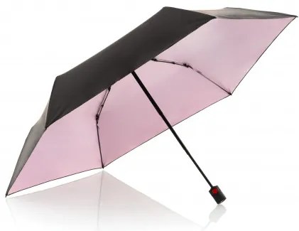 KNIRPS US.050 BLACK WITH ROSE - lekki damski parasol składany na płasko