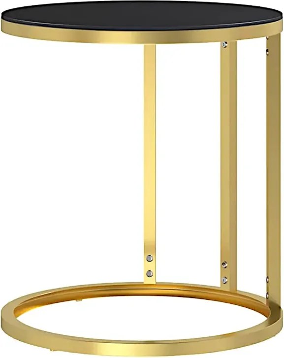 Nowoczesny stolik boczny z czarnym blatem - Moonlight