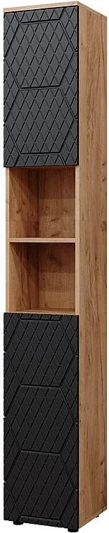 Szafka łazienkowa antracyt o strukturze plastra miodu 30x30x192 irma