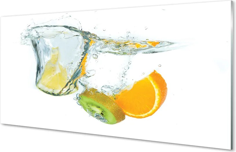 Szkło do Kuchni na Ścianę Woda, Kiwi i Pomarańcza