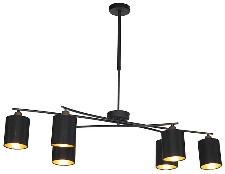 Inteligentna lampa wisząca czarna regulowana w komplecie z 6 żarówkami Wi-Fi B35 - Lofty Nowoczesny Oswietlenie wewnetrzne