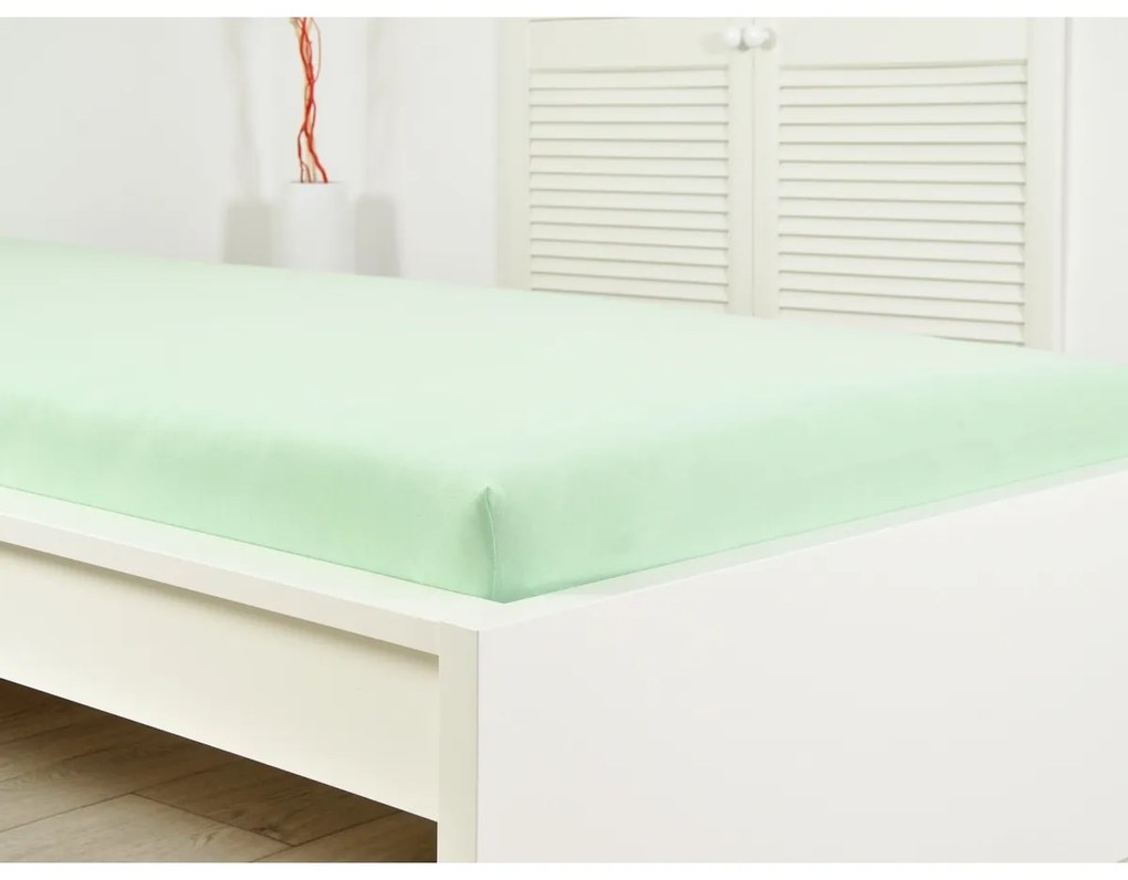 4Prześcieradło Home Jersey Ideal zielone, 160 x200 cm, 160 x 200 cm