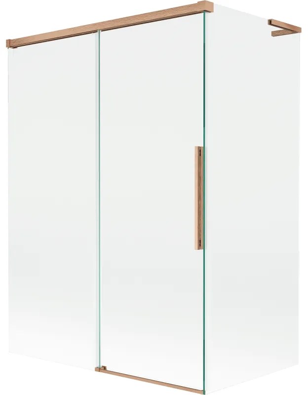 Mexen Rox L parawan nawannowy 2-skrzydłowy rozsuwany 120 + 70 x 150 cm, transparent, miedź szczotkowana - 8C9L-120-070-65-00