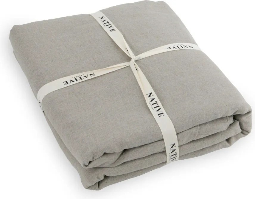 Jasnoszaro-szarobrązowa lniana pościel dwuosobowa 200x200 cm Natural – Native Natural