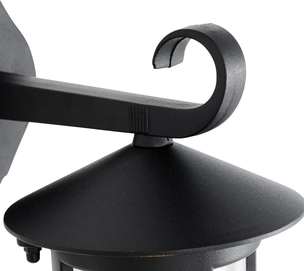 Klasyczna zewnętrzna lampa ścienna czarna IP44 - Herb