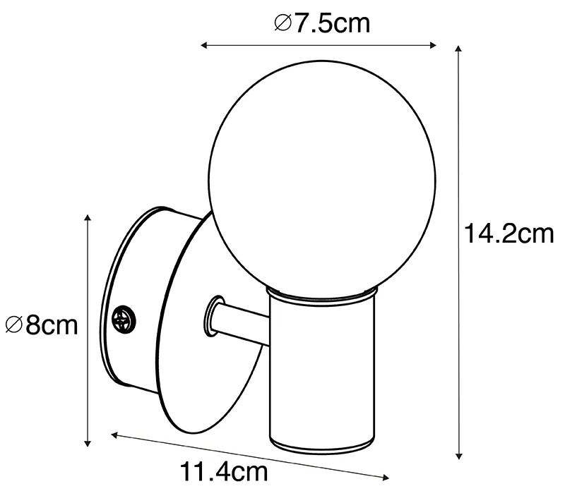 Zewnetrzna Nowoczesny Kinkiet / Lampa scienna stalowy IP44 - Cederic Up Nowoczesny Oswietlenie zewnetrzne