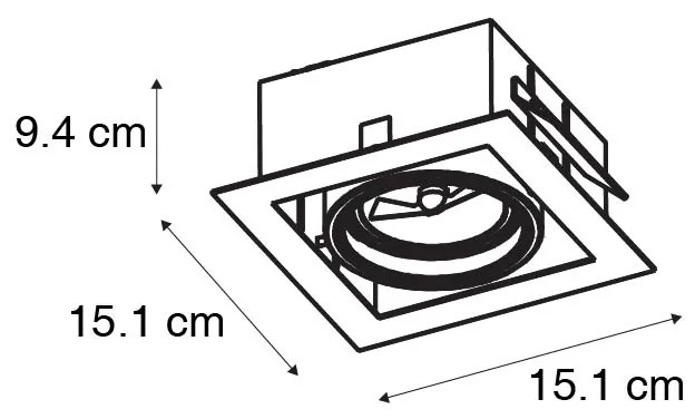 Nowoczesny wpuszczany reflektor czarny regulowany - Oneon 70