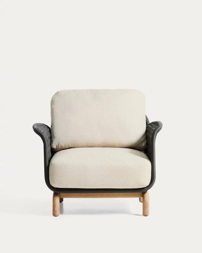 Beżowy tapicerowany fotel ogrodowy Alipa – Kave Home