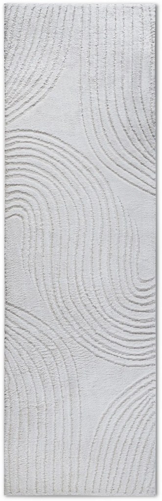 Dywan nowoczesny Gallery 3D Geometria kremowy 80 cm x 240 cm
