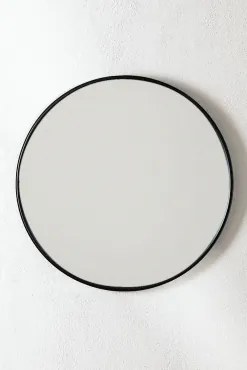 Okrągłe Lustro Ścienne Ø50 Cm Do Łazienki Z Żelaza Alnie Czarna - Sklum
