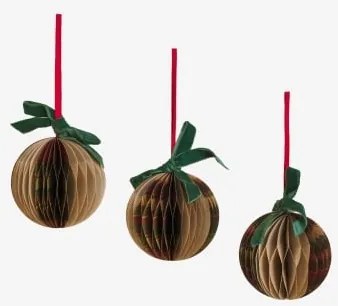 Pack 3 Ozdób Świątecznych Z Papieru Luvia Intensywny Verde Olive - Sklum