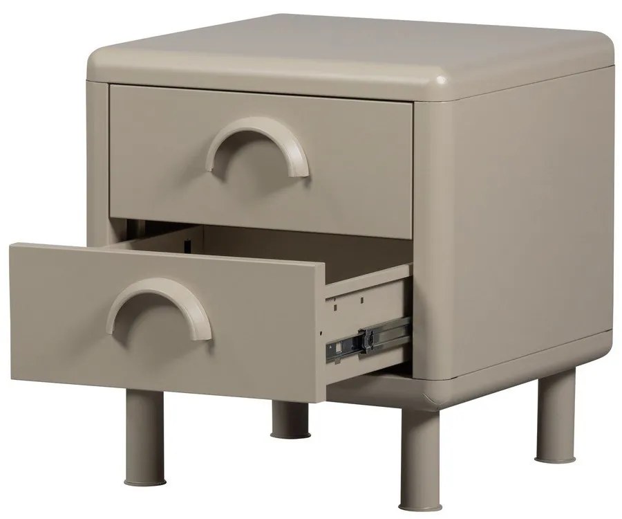 Beżowa metalowa szafka nocna Rune – WOOOD