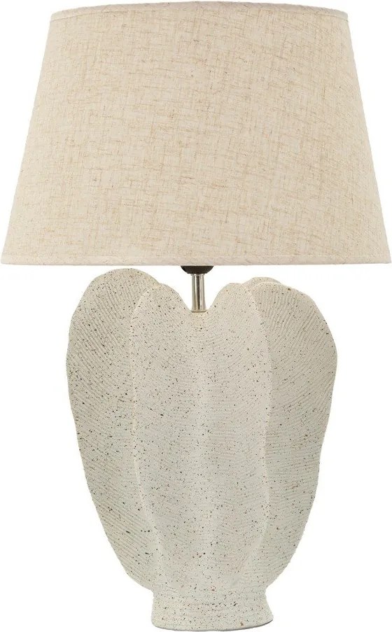 Kremowa lampa stołowa z tekstylnym kloszem (wysokość 63 cm) Ester – Mauro Ferretti