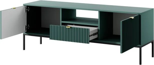 NAYA Szafka RTV 154 zielona (LABRADOR) | czarny stelaż