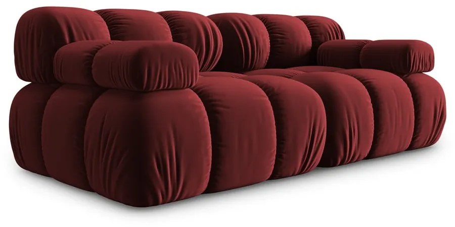 Czerwona aksamitna sofa 188 cm Bellis – Micadoni Home