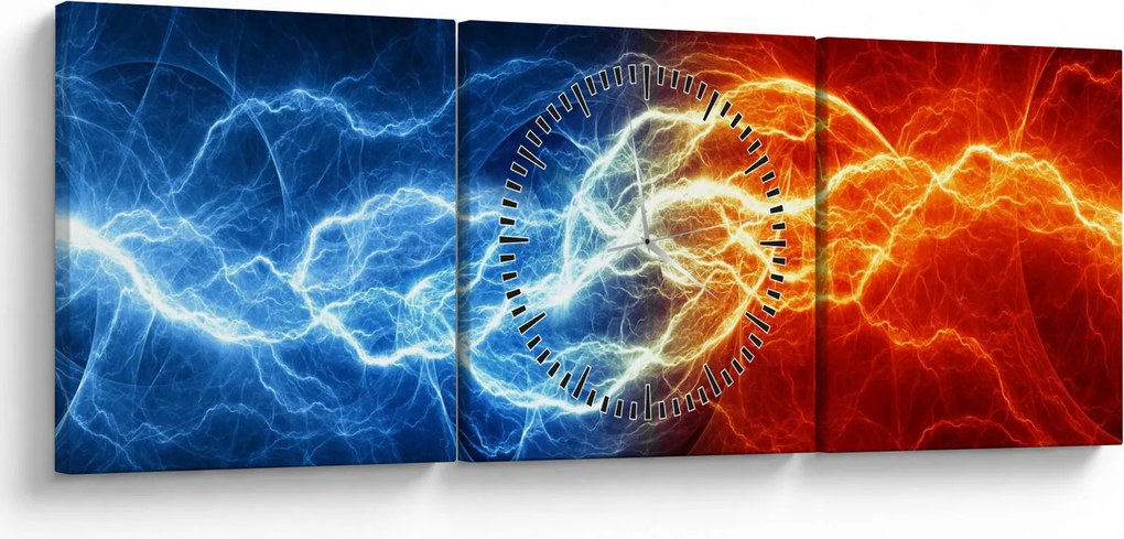 Obraz napięcia elektrycznego (z zegarem) (90x30 cm)