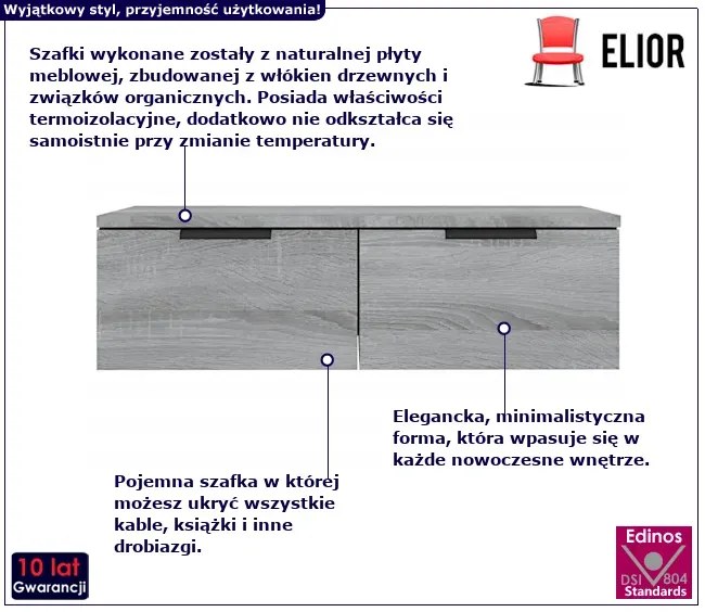 Dwie szafki wiszące szary dąb sonoma Baden 4X