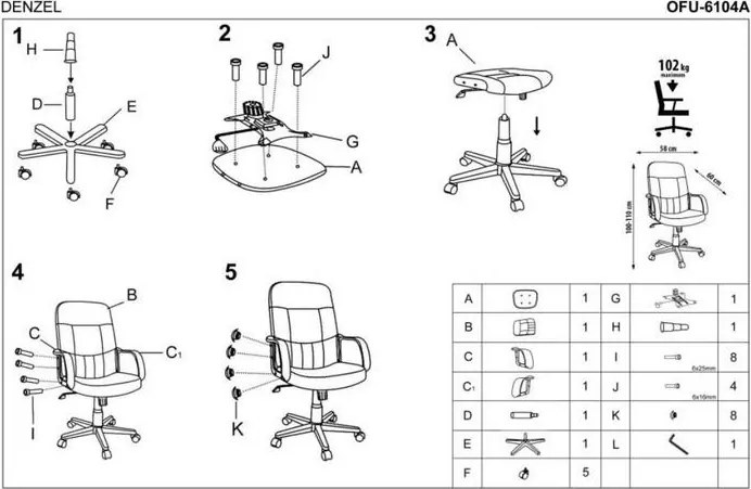 Eleganckie krzesło biurowe Denzel