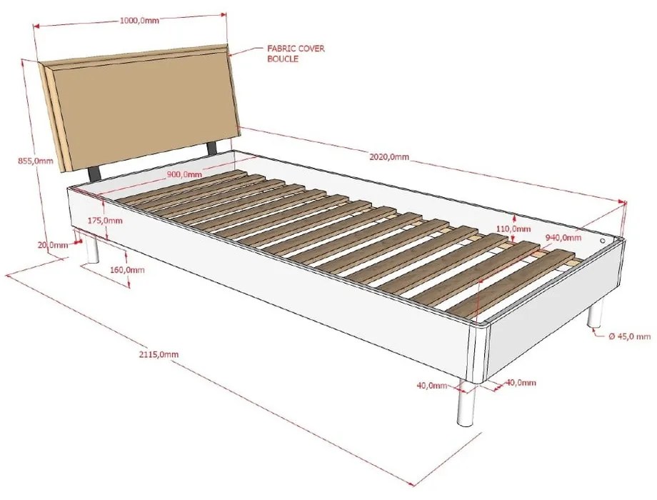 Łóżko dziecięce z litego drewna dębowego 90x200 cm Forrest – Vipack