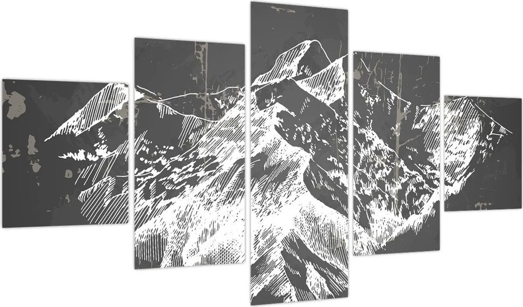 Obraz - Ilustracja gór (125x70 cm)