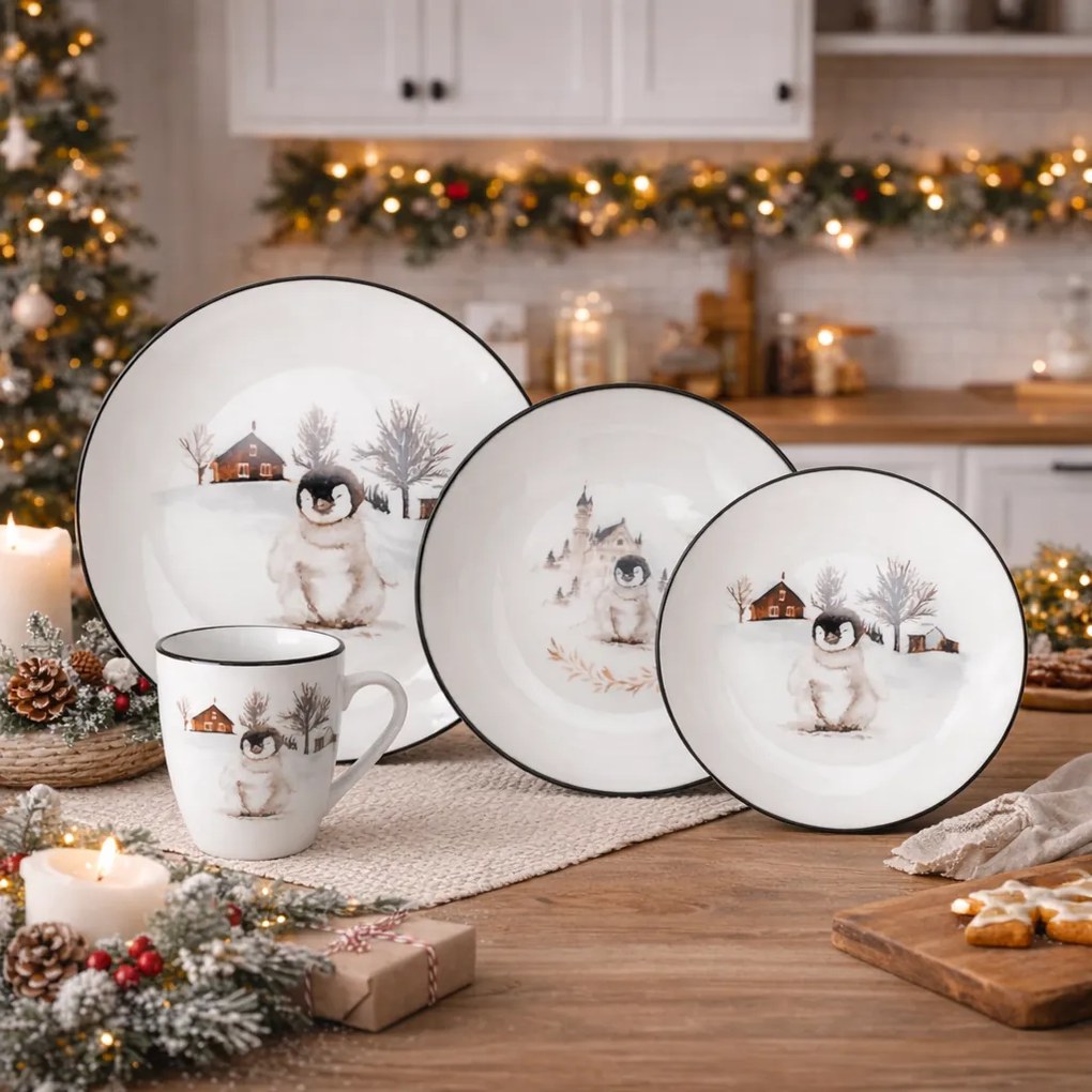 Kubek porcelanowy Winter Penguin, 320 ml