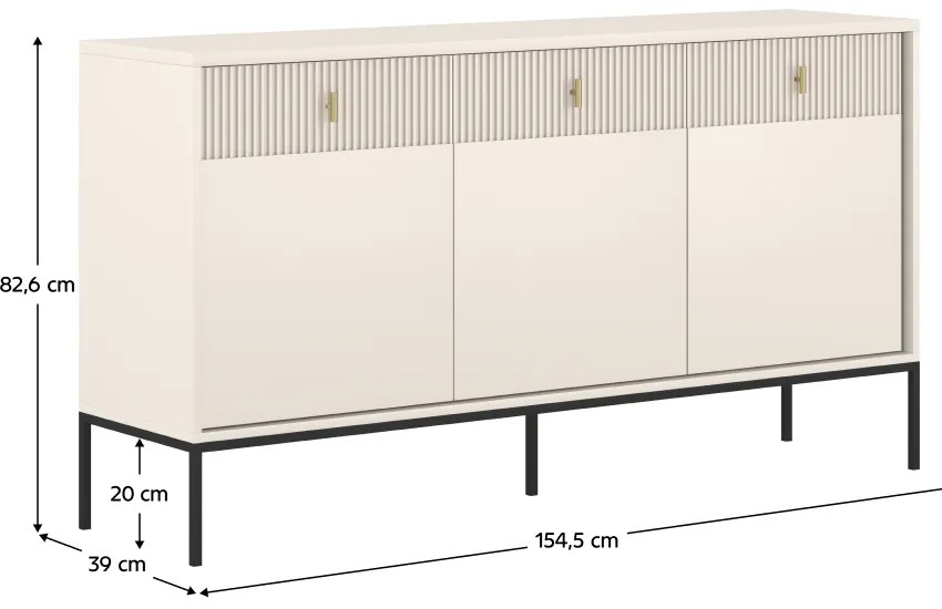 Komoda MAGIRA 3D3S, kremowa