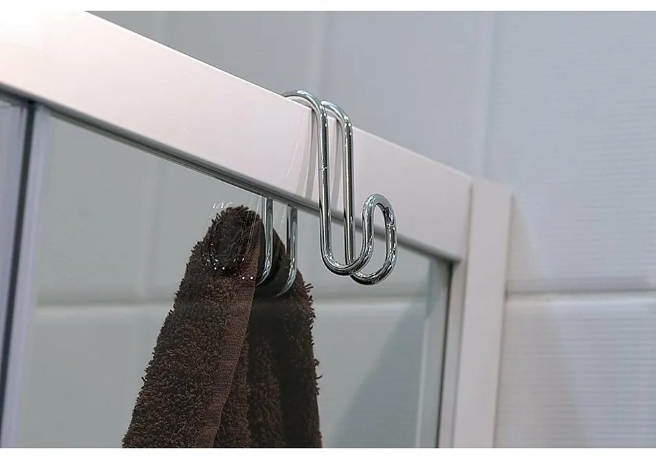 AQUALINE 37030 wieszak na zasłonę prysznicową podwójny, srebrny